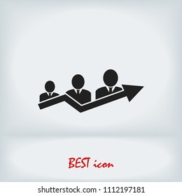 group of people icon, stock vector illustration flat design style