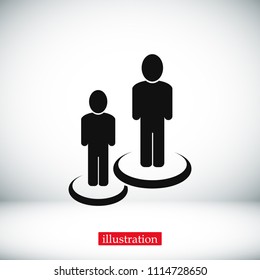 group of people icon, stock vector illustration flat design style
