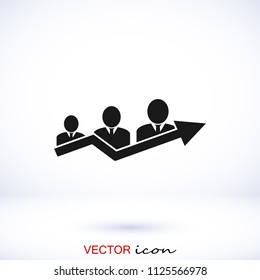 group of people icon, stock vector illustration flat design style