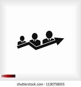 group of people icon, stock vector illustration flat design style