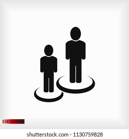 group of people icon, stock vector illustration flat design style