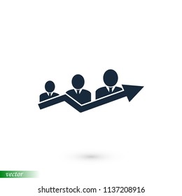 group of people icon, stock vector illustration flat design style