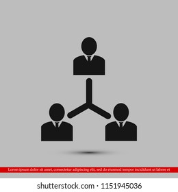 group of people icon, stock vector illustration flat design style