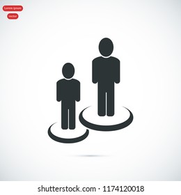 group of people icon, stock vector illustration flat design style