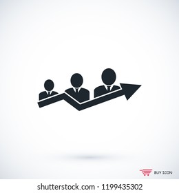 group of people icon, stock vector illustration flat design style
