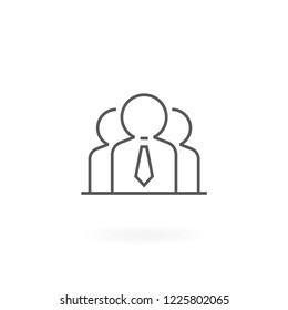 Group of people icon. Icon of people in thin line style. Teamwork symbol - Vector icon