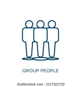 icono de grupo de personas. Icono de contorno de grupo lineal delgado aislado en fondo blanco. Señalización de grupos de vectores de línea, símbolo para web y móvil