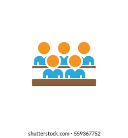 Group of people icon vector, filled flat sign, solid colorful pictogram isolated on white. Audience symbol, logo illustration