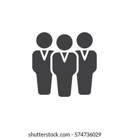 Group of people icon vector, filled flat sign, solid pictogram isolated on white. Team symbol, logo illustration