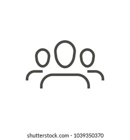Group people icon vector. Line persons symbol. Trendy flat outline ui sign design. Thin linear graphic pictogram for web site, mobile application. Logo illustration. Eps10.