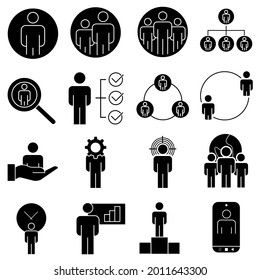 Group of people icon vector set. business people illustration sign collection. team work symbol or logo.