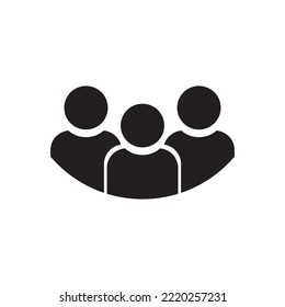 Group of people icon, white background, vector image.
