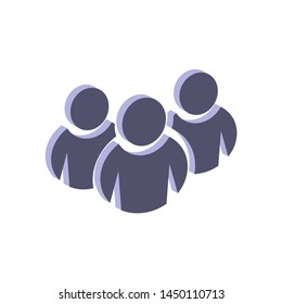 A group of people icon.Isometric and 3D view.