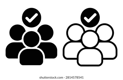 Group of people icons with one checked and one unchecked