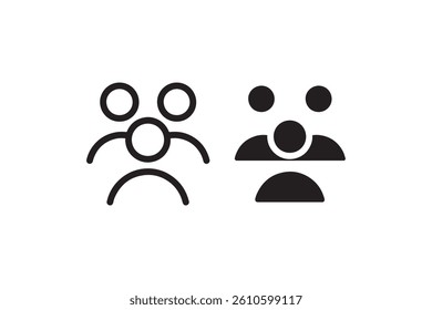 Group of people icons in outline and solid style Vector
