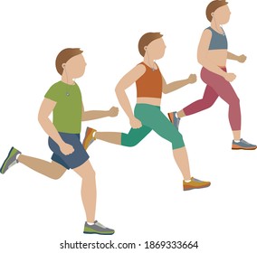 Group People Jogging Illustration Stock Vector (Royalty Free ...