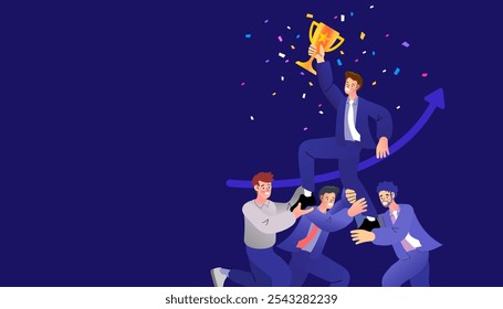 Group of people jumping holding trophy. golden cup and confetti. Business team achievements. Get reward and celebrate.
รูปแบบ เวกเตอร์

    EPS

    3000 × 2000 พิกเซล • 10 × 6.7 นิ้ว • DPI 300 • JPG