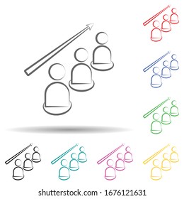 Group, people, leadership hand drawn multi color set icon. Simple thin line, outline vector of business icons for ui and ux, website or mobile application