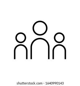 group of people line art vector icon - ui icon vector