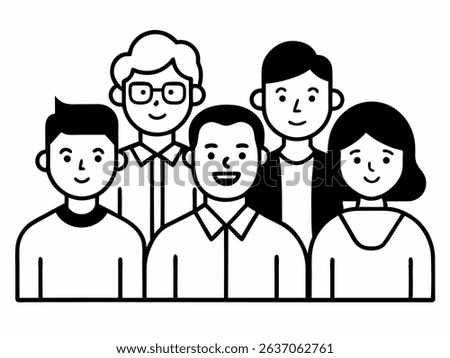 group of people line art vector icon