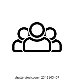 Agrupar la plantilla de diseño vectorial de icono de línea de personas e ilustraciones con trazo editable