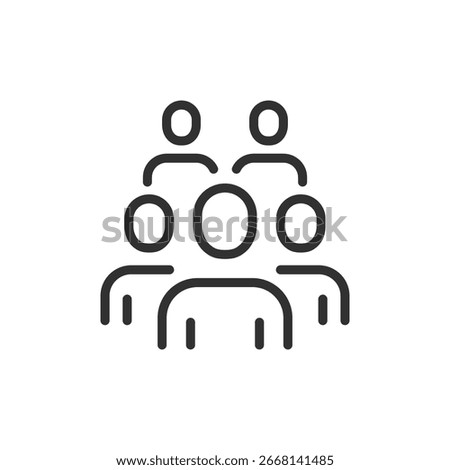 Group of people, linear icon. Community, teamwork, or social unity. Line with editable stroke.