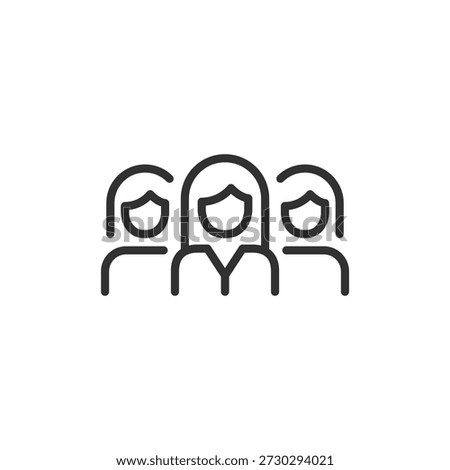 Group of people, linear icon. Community and team representation. Line with editable stroke.