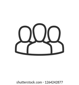 Group of people. linear icon. Line with editable stroke