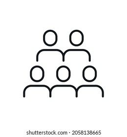 Icono lineal de grupo de personas. Ilustración personalizable de línea delgada. Dibujo de contorno aislado del vector. Trazo editable