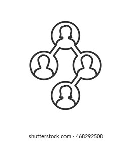group of people linear icon. Thin line design
