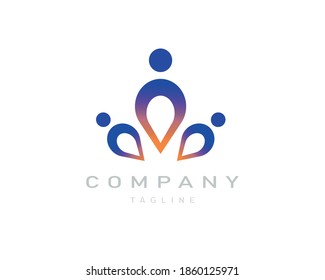 plantilla de logotipo de grupo de personas, concepto de unidad y apoyo.