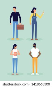 group people making differents activity vector illustration