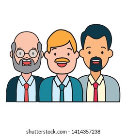 group people men avatars diversity vector illustration