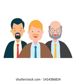 group people men avatars diversity vector illustration