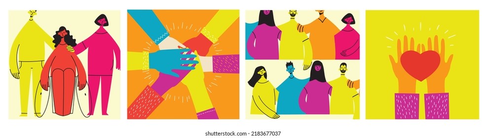 Group People Men Women Standing Together Stock Vector (Royalty Free ...