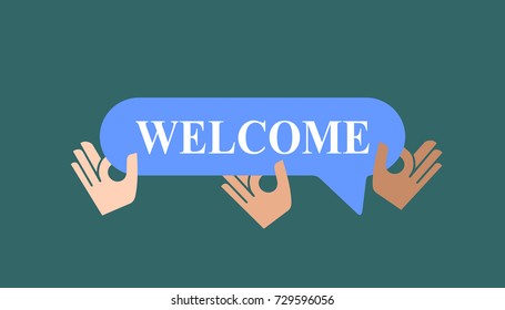 Group of People Message Talking Communication WELCOME Concept

