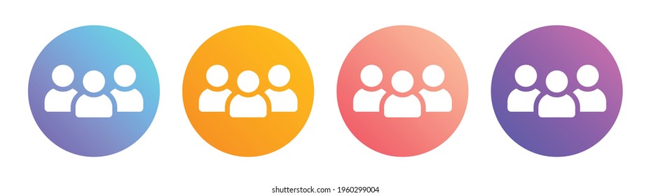 Group of people. Multiplayer symbol vector icon.