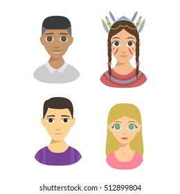 Group people nationality race at work teamwork avatars