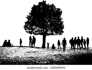 Group of people in nature .