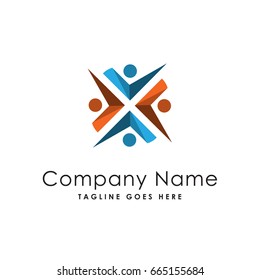 group people network logo template