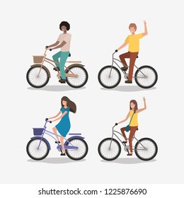 group of people on bicycle
