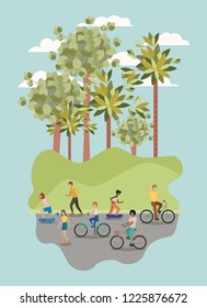 group of people on bicycle in the park