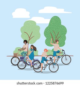 group of people on bicycle in the park