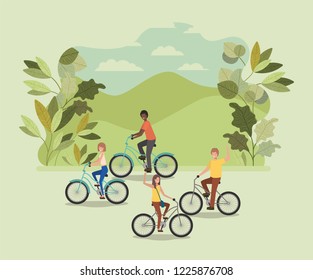 group of people on bicycle in the park