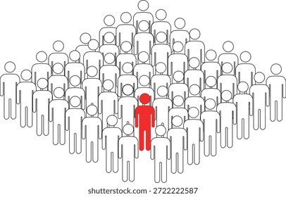 Grupo de Personas con un individuo único delante