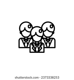 Group of people outline icon. Vector illustration. The isolated icon suits the web, infographics, interfaces, and apps.