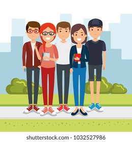 group of people in the park