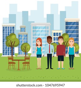 group of people in the park