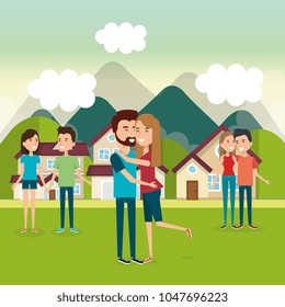 group of people in the park