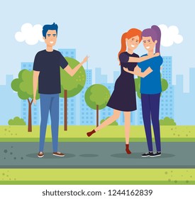 group of people in the park